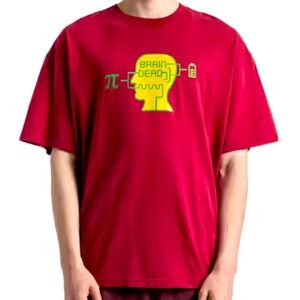 Brain dead low battery red tee shirt nwot logo classic streetwear spring